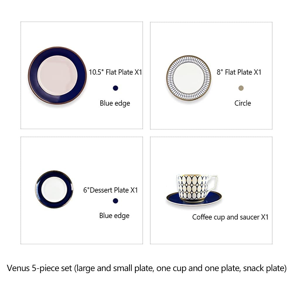 5 szt. Zestaw obiadowy z porcelany kostnej w stylu chińskim gospodarstwa domowego Phnom Penh naczynia ceramiczne talerze serwisowe dla 3