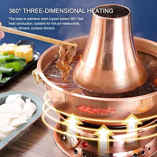 Olla Hotpot Chino Charcoal Shabu Shabu de Acero y Cobre miniatura 4