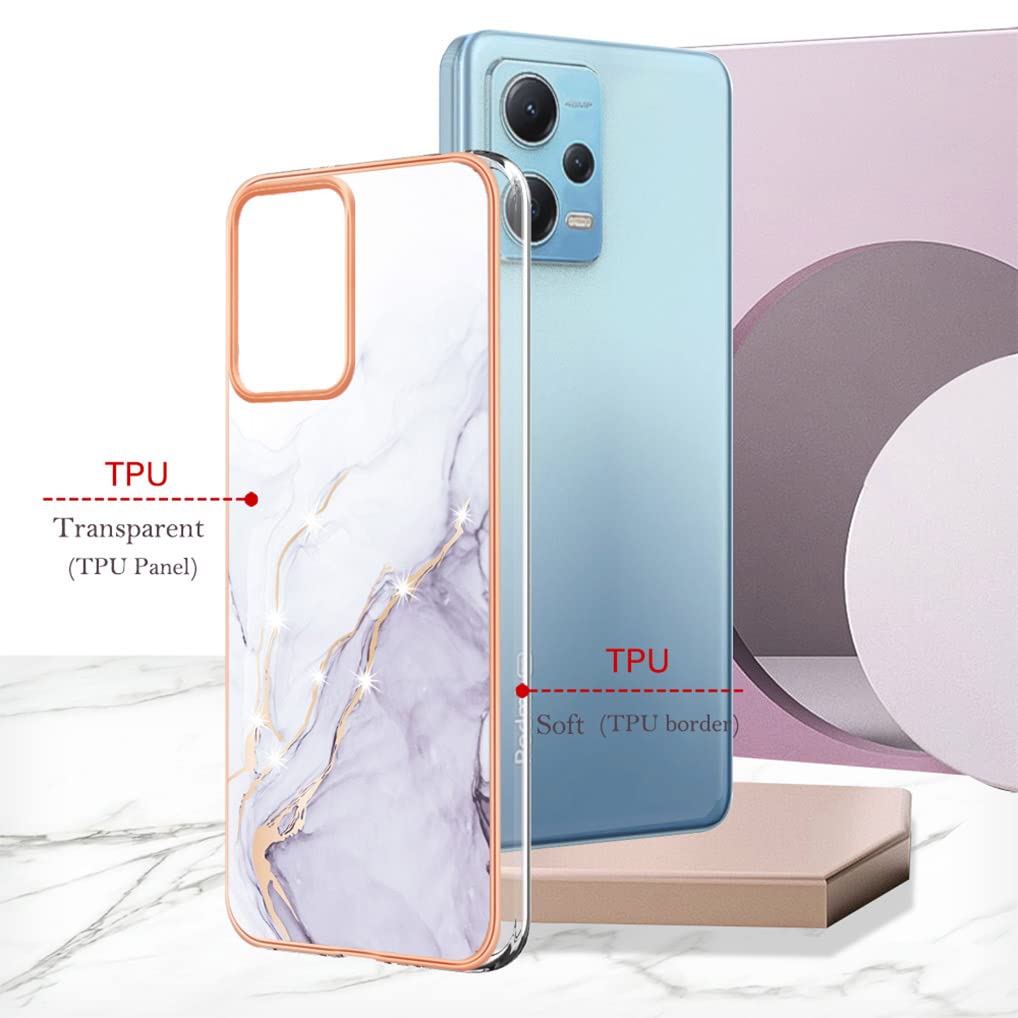 SEAHAI Cover per Xiaomi Poco X5 PRO 5G, Custodia Protettiva Ultra Sottile ed Elegante in Silicone TPU Flessibile, Glitter Placcatura Phnom Penh Design Cover Antiurto Case, Rosso