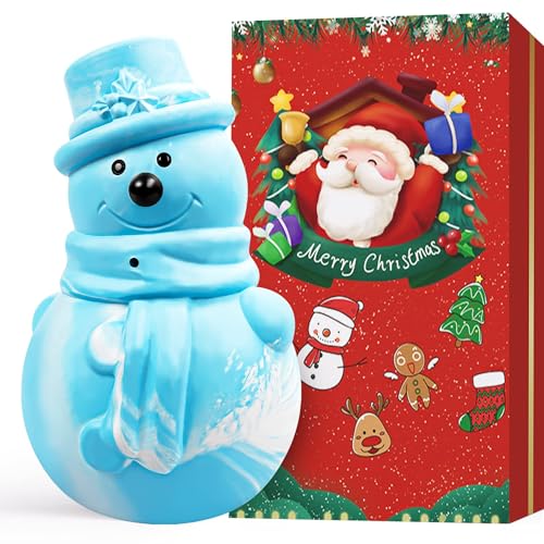 AstraVox Christmas Chew Toys, Indestructible Squeaky Dog Toys for Aggressive Chewers, Tough Dog Chew Toys for Large Medium Dogs Breed with Non-Toxic Natural Rubber (Snowman)