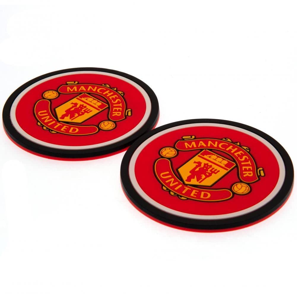 Manchester United FC Untersetzer-Set, offizielles Lizenzprodukt, 2 Stück