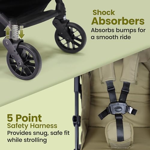 Image of LuvLap Elite Baby Stroller, Pram for 0 to 3 Years with 5 Point Safety Harness, Large Storage Basket, Easy Fold, Extendable Canopy with Looking Window, Multilevel Recline & Adjustable footrest