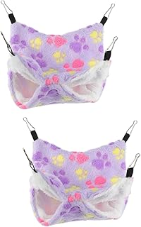 Abaodam 2 Peças Rede De Hamster Mini Cama De Hamster Rede De Cobaia Almofada Quente Para Hamster Chinchila Balanço Cama De Hamster Quente Animal De Estimação Pendurado Rede De Animal De