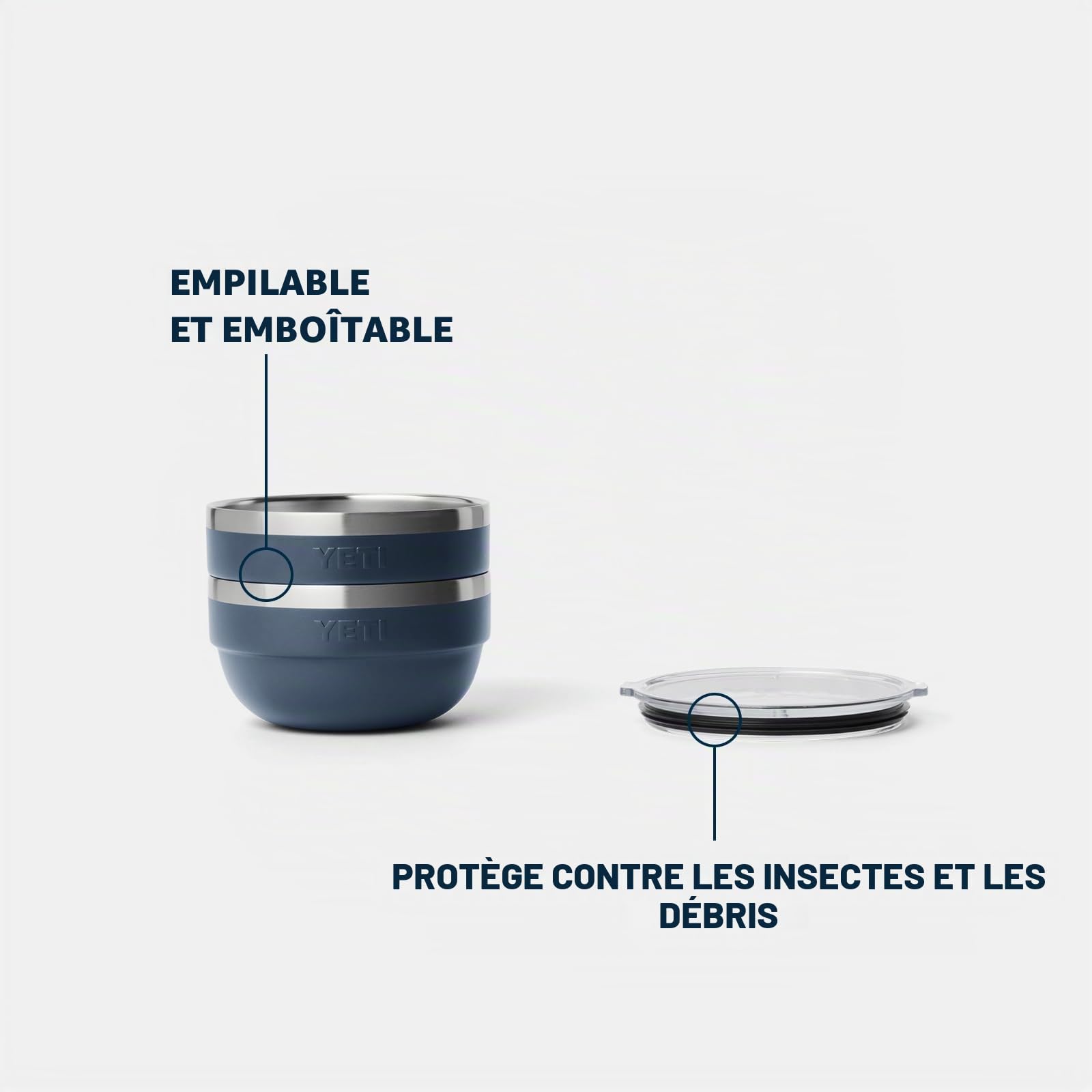 YETI Rambler Bol alimentaire isolé, bleu marine, taille S (946 ml)