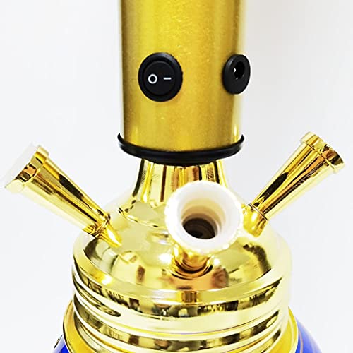 GaoYunQin 4 Schlauch Shisha-Pfeife 22"Shisha Aluminiumlegierung Raucher-Party-Set mit Vier Schläuchen Glaswasservase für Familien Ausländische Hotels Bars Clubs Hotels (Color : Blue) – Bild 7