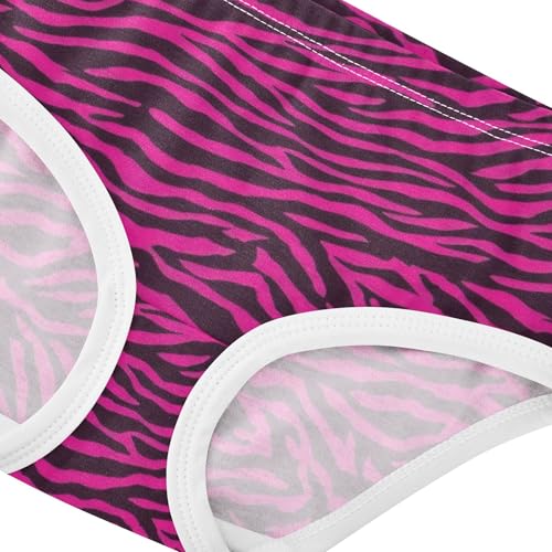 Durable Toddler Underwear Floral 2t Cotton Panties for Girl Vibrant Pink Black Zebra Stripes Briefs Kids Undies4