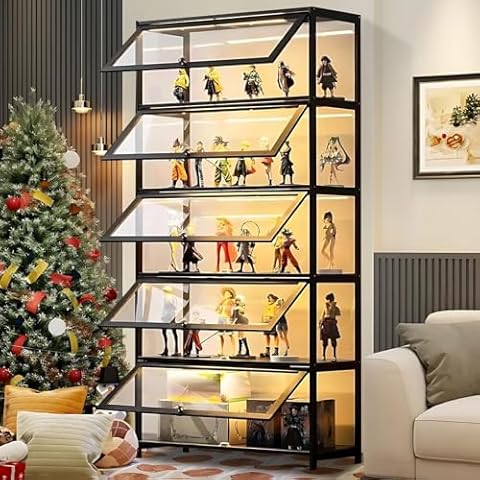 BYSIECD 5-Tier Display Cabinet Cover