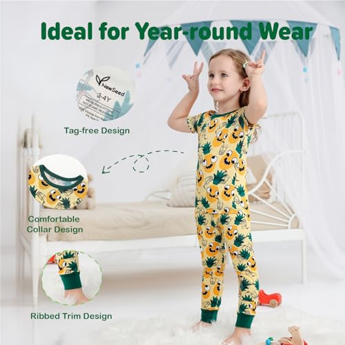 Image of Kids 2-Piece So Soft Playtime Set-Lightweight Viscose from Bamboo Short Sleeve Top&Leggings for Toddler Boy & Girls