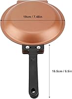 Vista 3 de Aqur202 - Sartén para panqueques, sartén para tortillas, material de hierro, sartén de doble cara para hacer panqueques, Oro