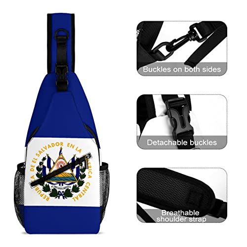 El Salvador Flag Sling Backpack Print Shoulder Chest Bag Crossbody Bag Travel Daypack for Women Men3