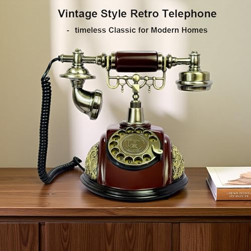 Image of TelPal Classic Vintage Antique Old Fashion Telephone Set for Home & Office Decor Gift