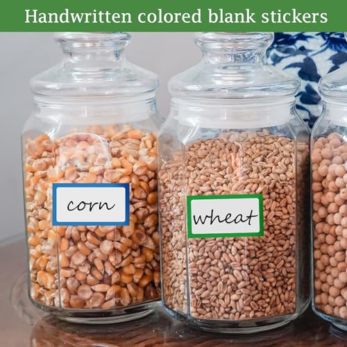 750 Stück Klebeetiketten zum Beschriften, Aufkleber zum Beschriften Namensschild Aufkleber Selbstklebend Klebeetiketten Namensschildaufkleber mit Farbigen Rändern Bunte Name Tag Sticker