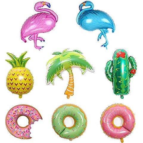 8pc Hawaii Foil Balloon Party Set Cover