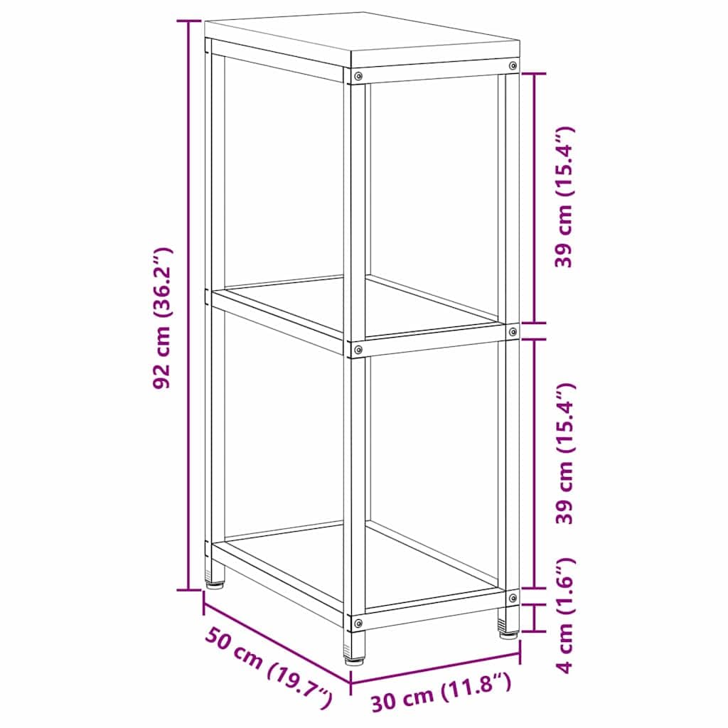 HATTEM - Scaffale da cucina in acciaio arrugginito, 30 x 50 x 92 cm, scaffali robusti, multiuso per esterni, moderno e portaoggetti