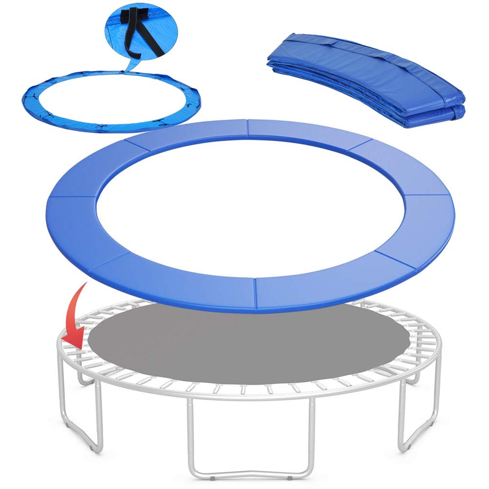 Ubervia® Upper Bounce Trampoline Replacement Safety Pad 8Ft 10Ft 12Ft 13Ft 14Ft 15Ft 16Ft Spring Cover Fits for Round Frames Blue Trampoline Padding