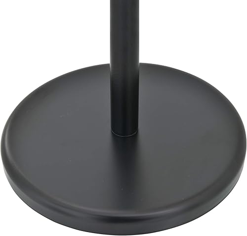 Miniatura 6 de MyGift Toallero de pie para baño, toallero independiente de 40 pulgadas con 3 brazos de barra giratorios, soporte de toalla colgante negro mate