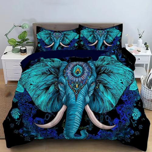 Housse de couette mandala éléphant aux finitions soignées et microfibre premium - 2