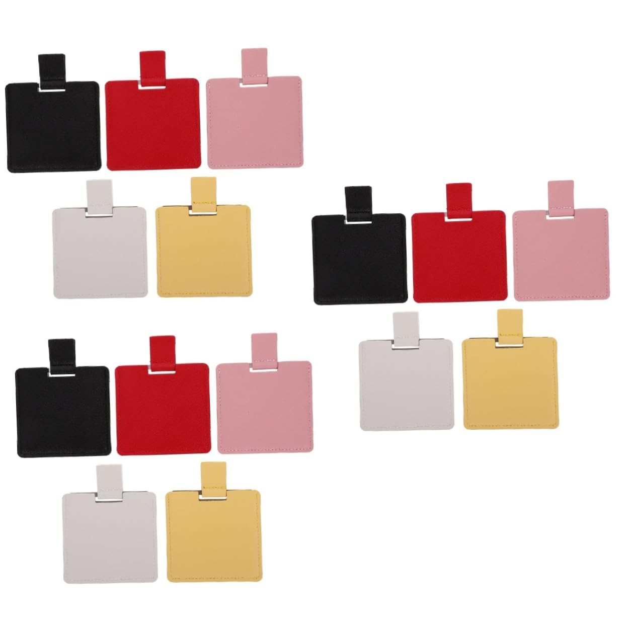 FRCOLOR 15 specchi da trucco con coperchio, portatili, per donne, piccoli specchi da viaggio, in pelle, piccoli specchi cosmetici, mini specchio di bellezza da viaggio in metallo