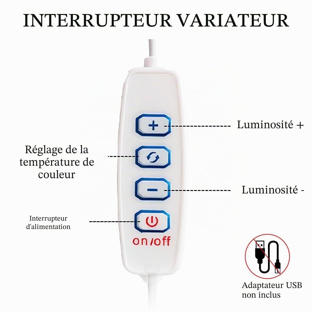 Lampe à Ongles pour Bureau, Lumière Demi-Lune pour Ongles de Bureau, Lampe à Ongles Demi-Lune Pliable