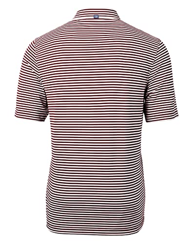 Image of Cutter & Buck Mens Short Sleeve Virtue Eco Pique Stripe Recycled Mens Big and Tall Polo