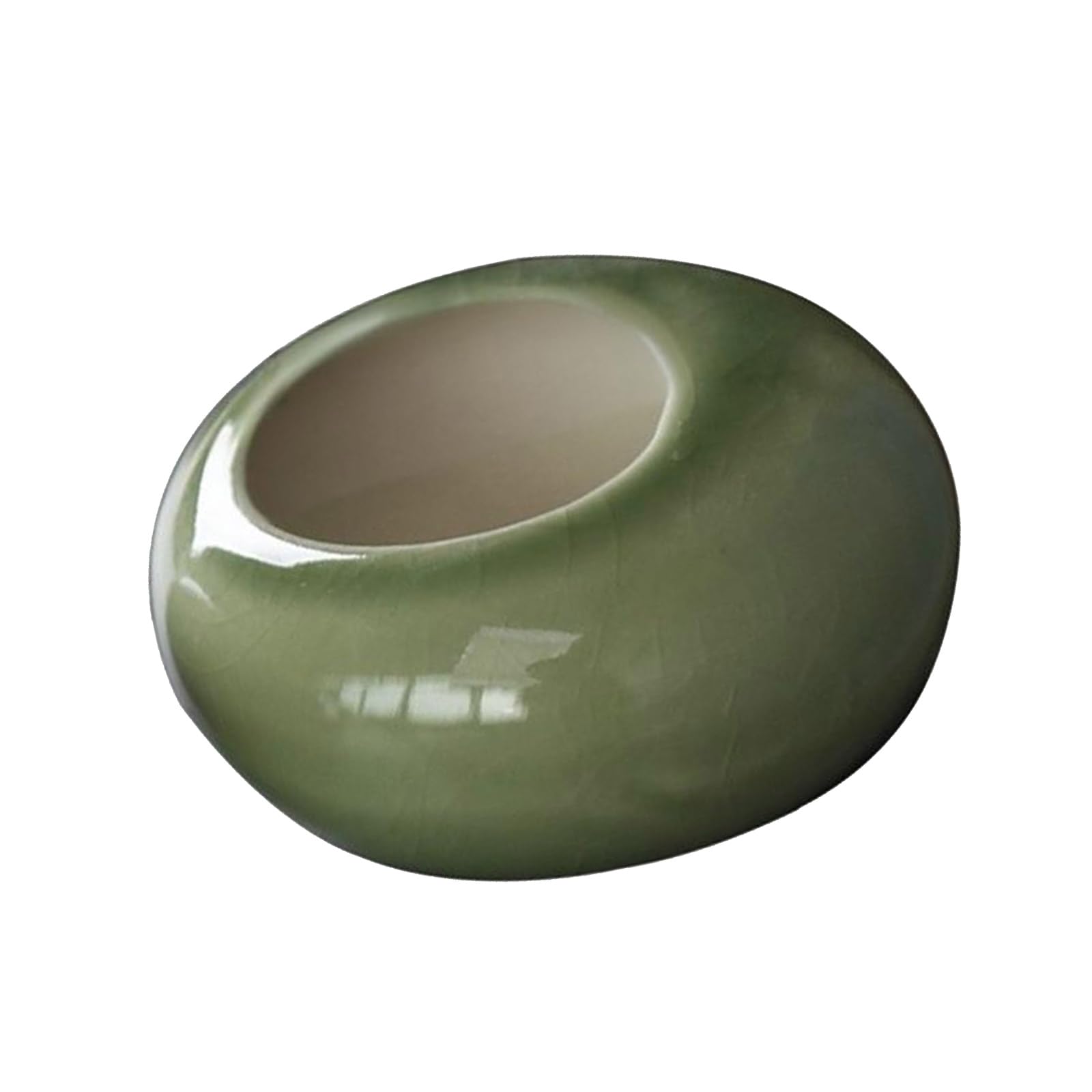 Xjdzineq Handcrafted Ice Crackles Glazed Ceramics Fragrances Cup Ergonomic Ovals Shape Decorative Room Centerpieces Ice Crackles Glazed Home Decoration