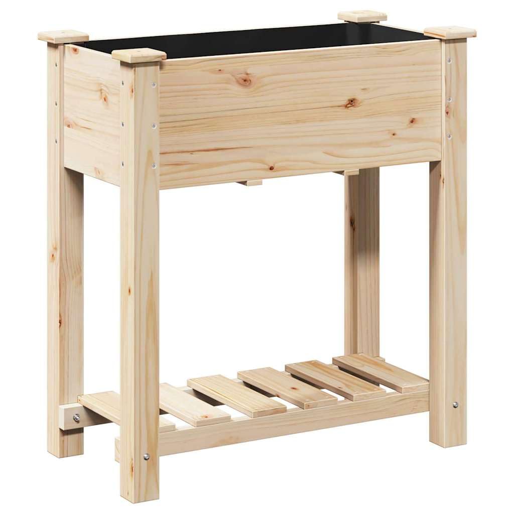 Cache-pot en bois de sapin massif beige, jardinière de qualité supérieure