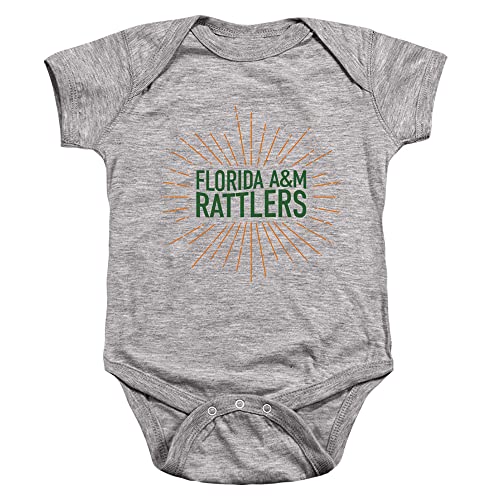 Florida A&M University Official Burst Unisex Infant Snap Suit for Baby,Athletic Heather, 18 Months