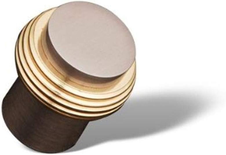 R.K. International CK 4214 PWB Rki - Satin Nickel/Pewter& Brass Solid Swirl Rod Knob Satin Nickel/Pewter& Brass