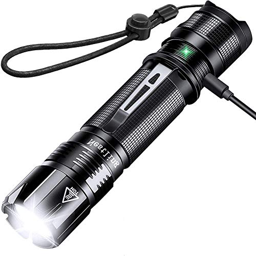 Linterna LED Recargable 1200LM Super Brillante Antorcha Táctica T6 portátil linterna,5 Modo,Con 18650 Batería,Resistente al agua IPX7,para Ciclismo Camping[Clase de eficiencia energética A+++]