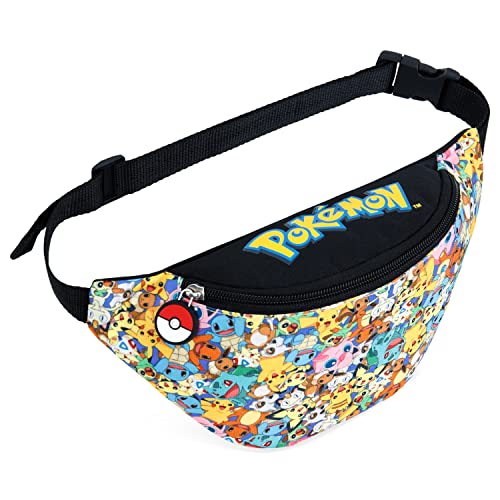 Pokemon Bauchtasche Kinder - Gürteltasche Kinder - Pikachu Reisetasche für Reisen Sportschule Pokemon Geschenke für Jungen Bauchtasche Mädchen und Jungen - 26.5 X 15 X 7.5 cm (Multi)