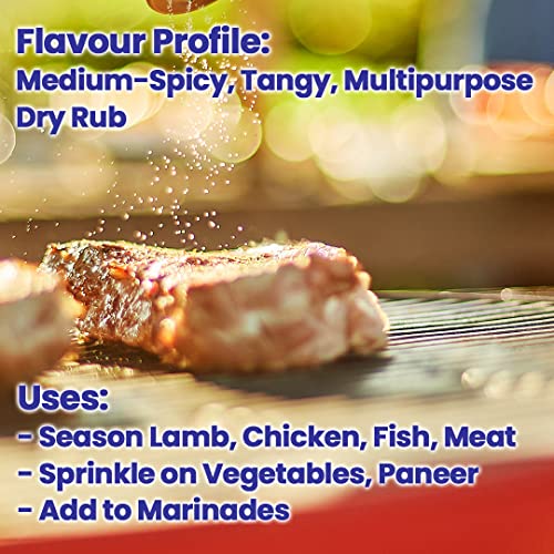 Image of CRISTA Grill Rubs & Seasonings Combo | Barbeque Spice Rub x 1, 50 gms | Tandoori Masala Spice Mix x 1, 45 gms | Harissa Mix x 1, 45 gms | Nuts Seasoning x 1, 50 gms | Peri-Peri x 1, 45 gms | Set of 5