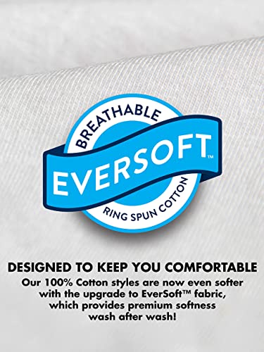 Fruit of the Loom Camiseta masculina com gola redonda Stay Tucked, Homem alto - Branco - Pacote com