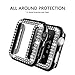adepoy Compatible for Apple Watch Case Series 7/8 45mm Bling Rhinestone Apple Watch Protective Case Bumper Frame Case Cover for Women Girl iWatch Series 45mm Black