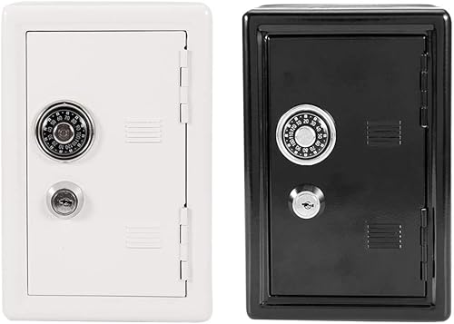 Miniatura 9 de AUNMAS Caja de seguridad para niños, caja de dinero segura con contraseña, dinero en efectivo, caja de seguridad con 2 llaves, caja de ahorro de