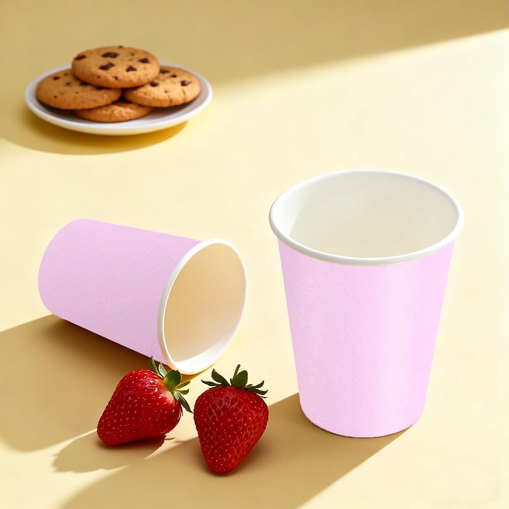 Party Paper Cups [50 Count(Pink)] 8.5 oz, Paper Cups For Weddding,Party(Baby Shower Party,Bachelorette party),Picnic, BBQ, Travel, and Event - Image 7