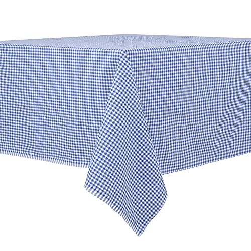 DESTALYA Landhaus Tischdecken in Karo - 162 x 168 cm Rechteckig Kariert Tischdecke 100% Baumwolle Picknick Tuch - Kareli Masa Ortusu Sofra Piknik (Blau 162 x 168 cm) Cover