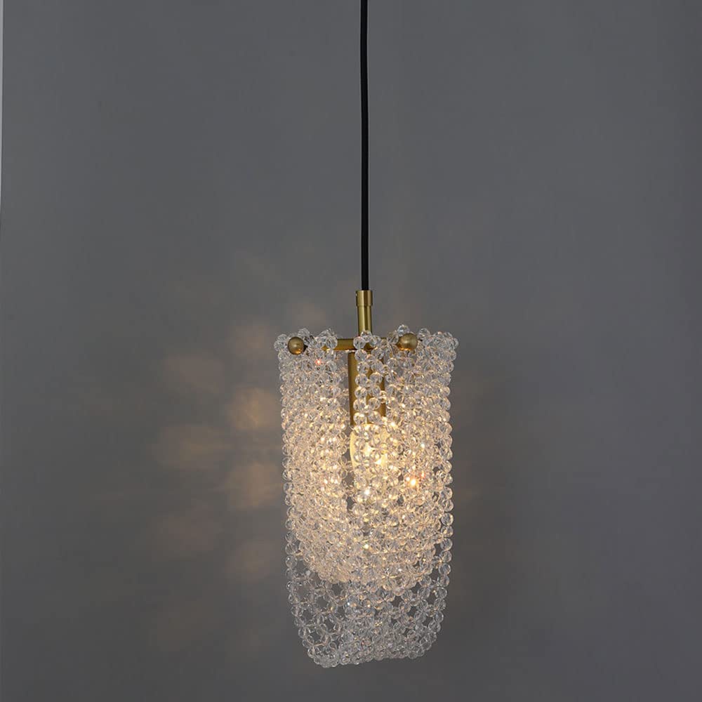 Droplight, Nordic Modern Interior Chandelier Cristal Tejido a mano Cadena Colgante Iluminación Luces colgantes Diseño de lujo Comedor Muebles Lámparas colgantes, Base E14 Made in China