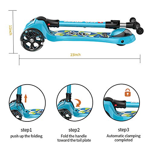 New Olym Kick Scooter for Kids 3 Wheel Toddler Scooter for Boys Girls Folding Mini Scooter with Safety Brake for Children Ages 3-12 Years