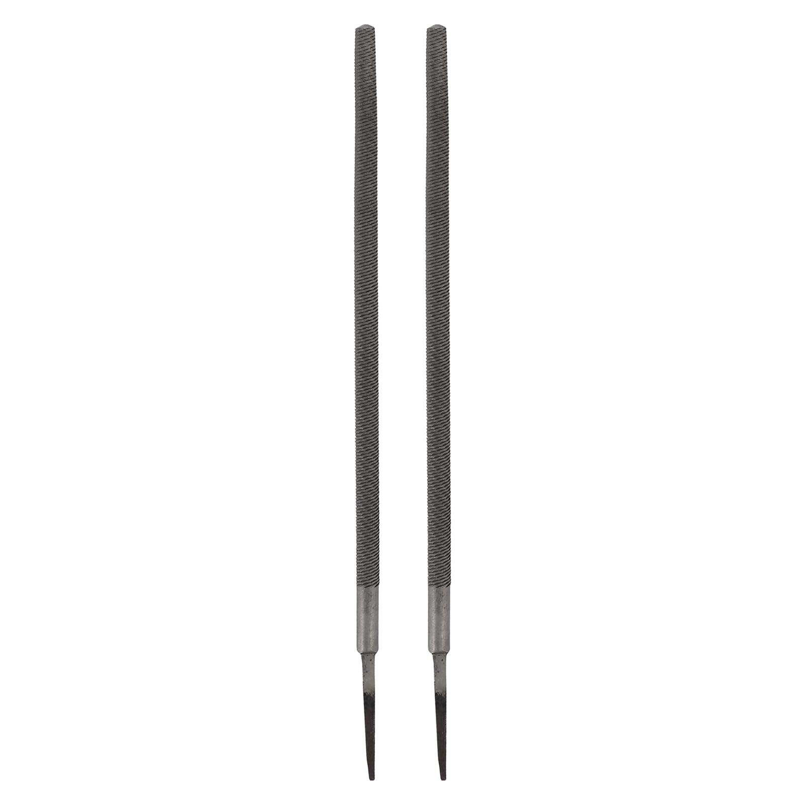sourcing map 2 Pcs 8" Round Coarse Cut File Double Cut Teeth Coarse Metal File High Carbon Steel T12 Without Handle for Metal Wood Finishing Roughing, Grey