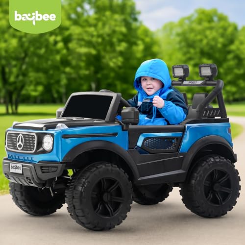 Image of Baybee Benzie Pro 4x4 Battery Operated Jeep for Kids, Ride on Toy Kid Car with RGB Windshield Light & Music | Baby Big Battery Cars | Electric Jeep Car for Kids to Drive 2 to 6 Years (Painted Blue)