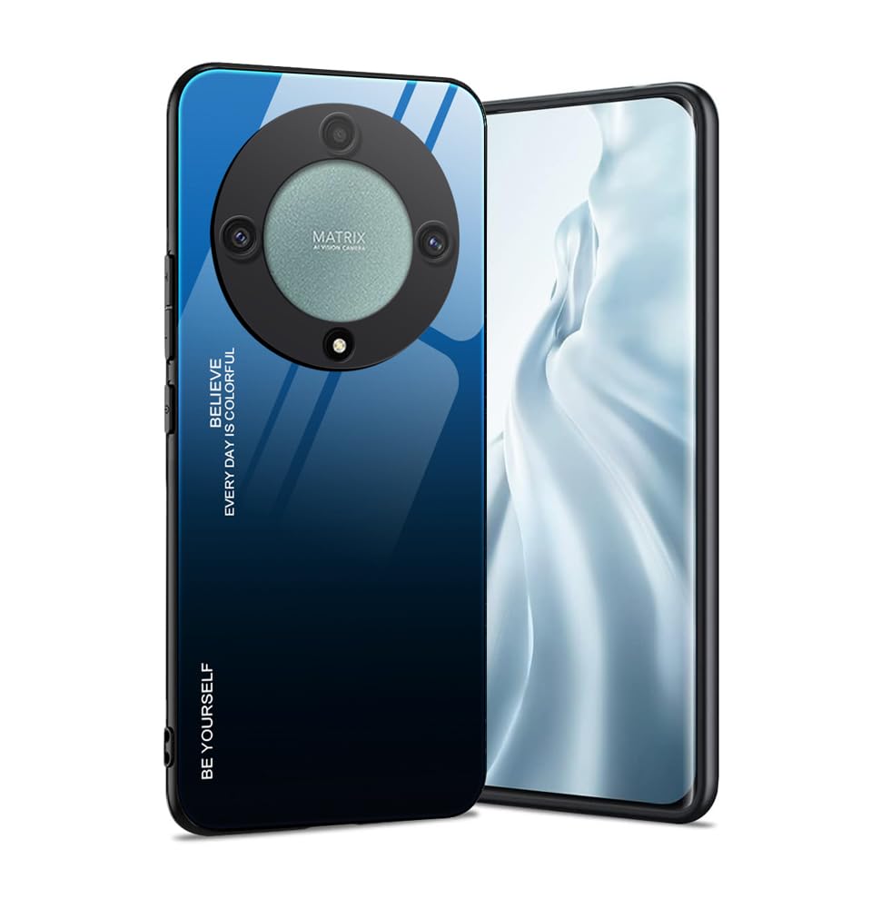 HAOYE Cover Per Honor Magic 5 Lite 5G (Magic5 Lite/X9a): Custodia Sfumata In Vetro Temperato 9H E Bordo Morbido TPU
