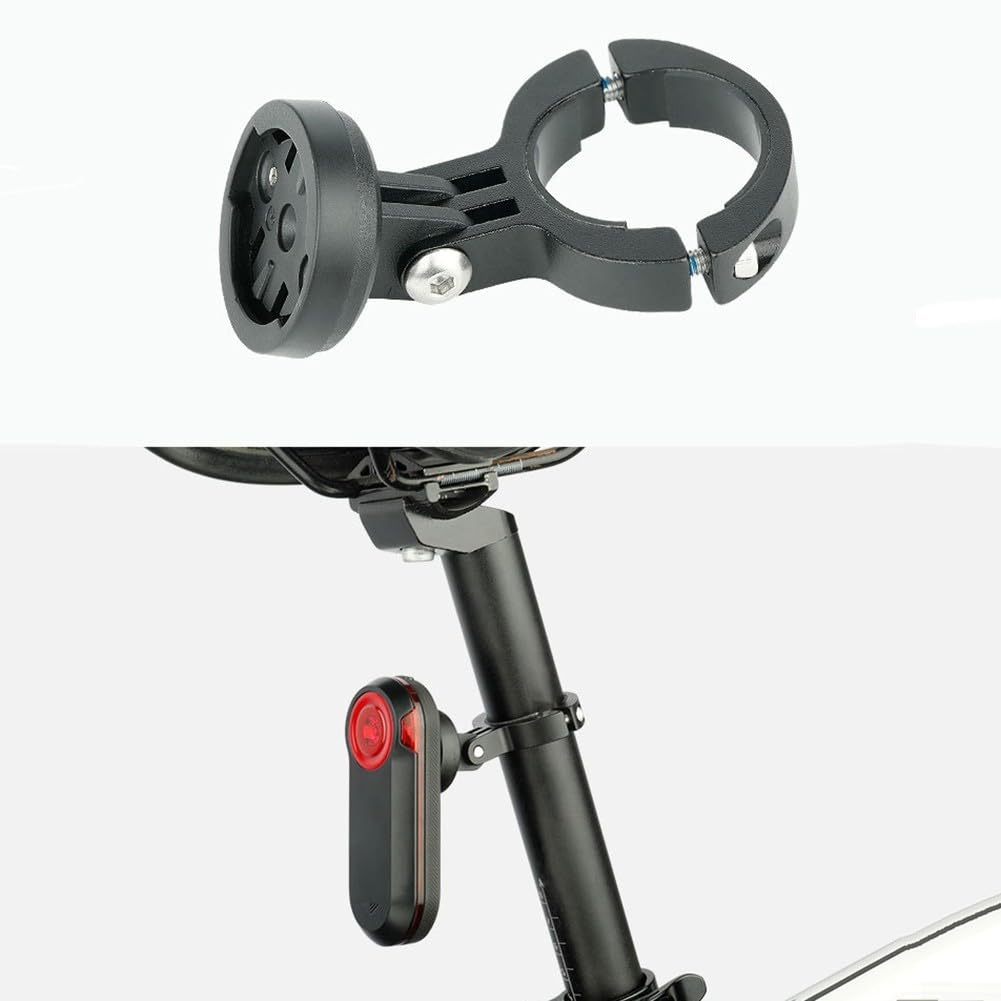 Supporto per luce bici in lega di alluminio, supporto per reggisella Garmin Varia RVR315 RTL510 515 500, adatto per reggisella rotondo da 30-32 mm, nero