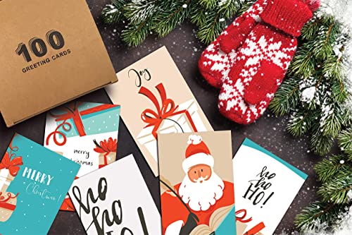 Better-Office-Products-Christmas-Holiday-Greeting-Card-Set-100-Pack-4-x-6-Inch-12-Assorted-Custom-Illustrative-Designs-Blank-Inside-Complete-with-Envelopes-100-Christmas-Cards-Set