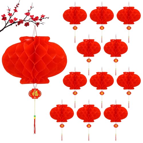 20 Stück Chinesische Neujahrslaternen,20cm und 25cm Rot Laternen,Chinesische...