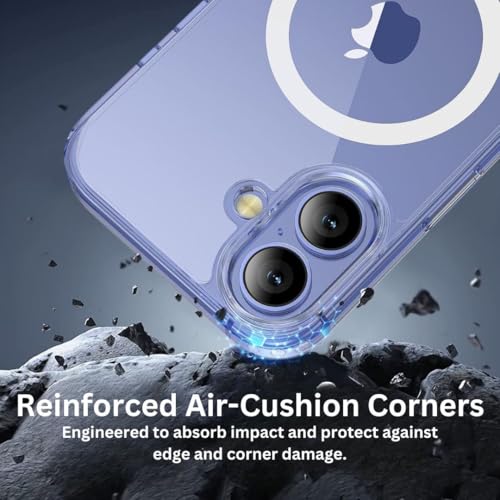 Image of Back Cover Case + Tempered Glass for Apple iPhone 16 Plus | Mag-Safe Compatible | Transparent Mobile Phone Back Cover Case for i Phone 16 Plus | i Phone 16Plus TPU Transparent Case Cover