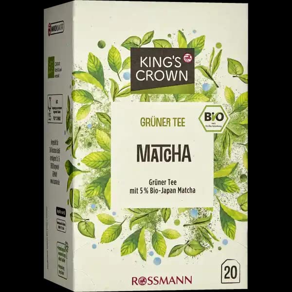 KING'S CROWN Matcha de té verde orgánico (20 Teebeutel x 0.05oz)