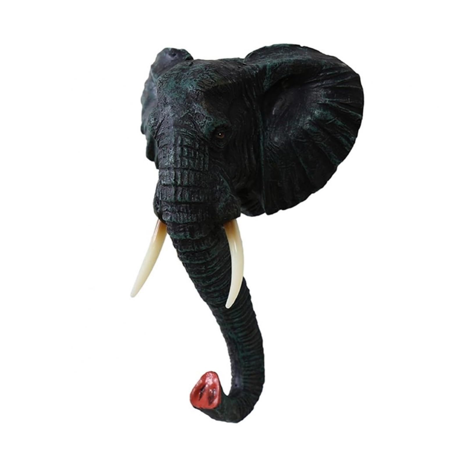 Dvmsief 4 Coat Hooks Elephant Antelopes Deer Head Wall Hook Coat For Hat Rack Holder Home Decor(4)