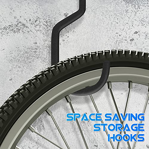 Garage Storage J Screw Hooks，8 Pack Heavy Duty Rubber Coated Extra-Large Bike Storage Hook Rack Stands Accessories Screw In Hook For Hanging Garage Ceiling Wall Bicycle Storage, Utility Tool Hanger #TOP3