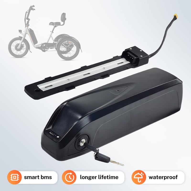 Image of 48V 14Ah Ebike Battery Hailong Down Tube Lithium E-Bike Batteries with Adapter - 30A BMS, Fits 250W-1000W Motors, Replacement for Rad Power Electric Bike Battery