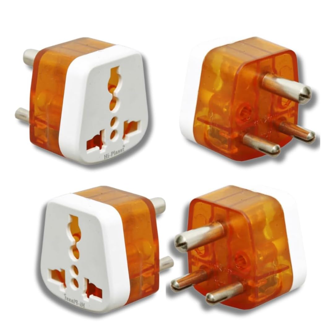Hi-Plasst USA to India Travel Adapter 6A to 10A 3-Pin Plug Converter (Type D) – Pack of 4 | Universal Socket for UK, Canada, Europe to Indian Plug | Compatible with Mobile, Laptop, Chargers.-image-21